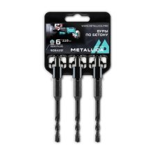 Буры по бетону SDS-plus METALLICA Optima 6x110/50 мм, 3 шт на клипсе 906422