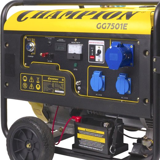 Изображение Генератор бензиновый Champion GG7501E, 6 кВт
