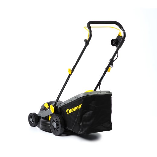 Изображение Газонокосилка эл. CHAMPION EM3816 (1,6 кВт пласт.+ткань травосб. 42л ширина 380мм 30-75мм, 11,3кг)