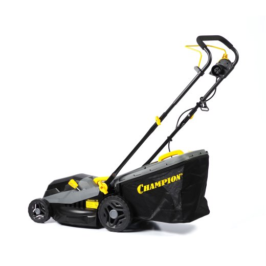 Изображение Газонокосилка эл. CHAMPION EM3816 (1,6 кВт пласт.+ткань травосб. 42л ширина 380мм 30-75мм, 11,3кг)