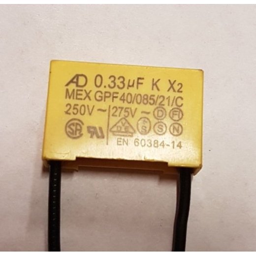 Конденсатор 118,120,318,324N,418N,420,422,424N,520N,ET1003A,ET1004A,,EB1000 0,33 mF (см. прим!). Замена для арт. 8690161.