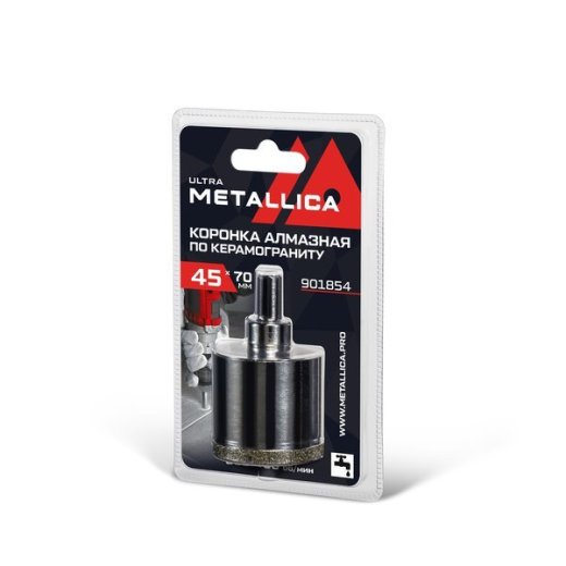 Коронка алмазная по керамогранитусо сверлом, METALLICA Ultra 45x70мм#46