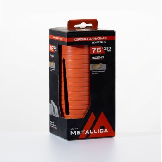 Коронка алмазная по бетону сегментная, удлин. METALLICA Ultra 76x175мм HEX и SDS-plus